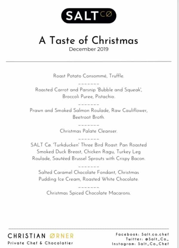 Introducing the SALT Cø. Taste of Christmas menu! Burnbake